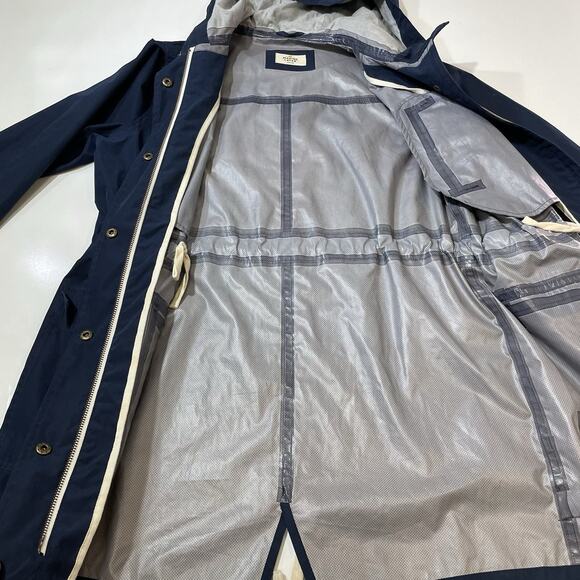 Marine Layer Women’s “Milie” Raincoat Blue Windbreaker Waterproof Lined Hooded M - Picture 7 of 9